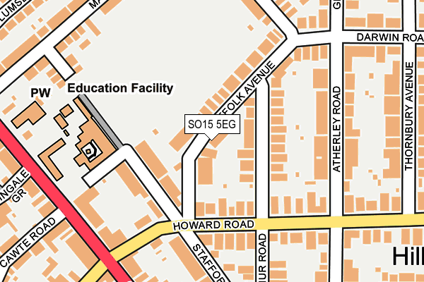 SO15 5EG map - OS OpenMap – Local (Ordnance Survey)