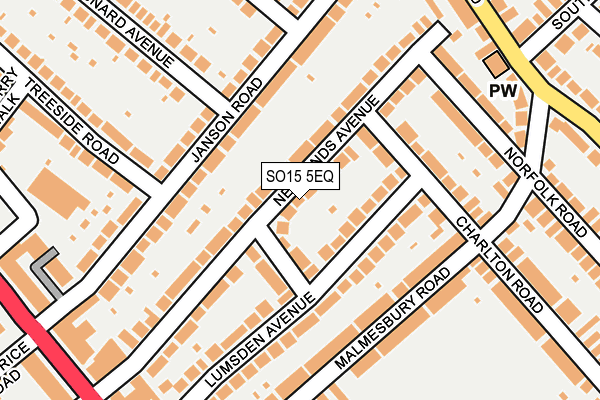 SO15 5EQ map - OS OpenMap – Local (Ordnance Survey)