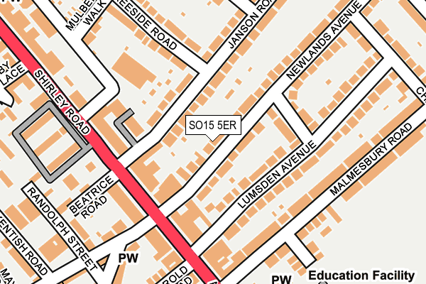 SO15 5ER map - OS OpenMap – Local (Ordnance Survey)