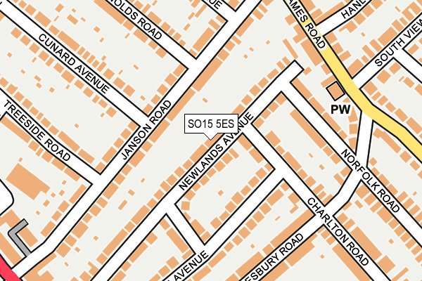 SO15 5ES map - OS OpenMap – Local (Ordnance Survey)