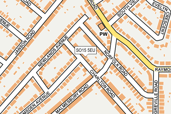 SO15 5EU map - OS OpenMap – Local (Ordnance Survey)