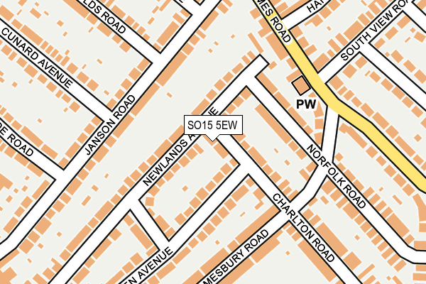 SO15 5EW map - OS OpenMap – Local (Ordnance Survey)