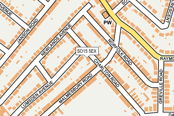 SO15 5EX map - OS OpenMap – Local (Ordnance Survey)