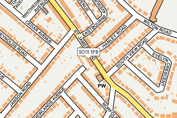 SO15 5FB map - OS OpenMap – Local (Ordnance Survey)