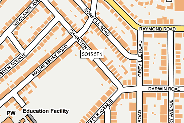 SO15 5FN map - OS OpenMap – Local (Ordnance Survey)