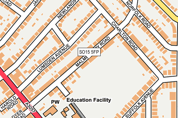 SO15 5FP map - OS OpenMap – Local (Ordnance Survey)