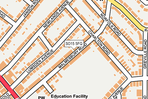 SO15 5FQ map - OS OpenMap – Local (Ordnance Survey)