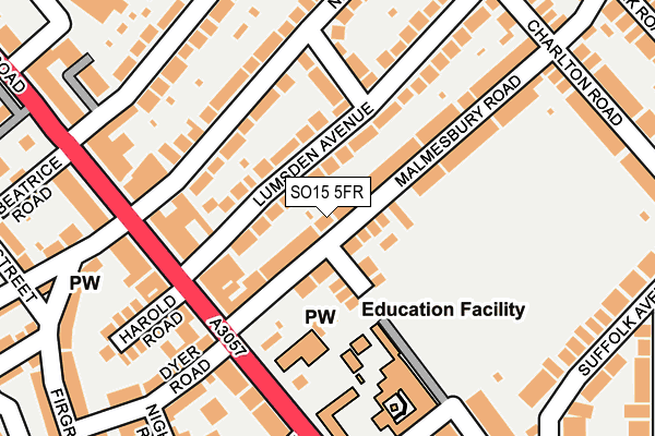SO15 5FR map - OS OpenMap – Local (Ordnance Survey)