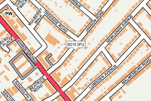 SO15 5FU map - OS OpenMap – Local (Ordnance Survey)