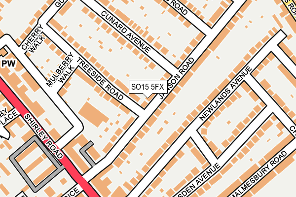 SO15 5FX map - OS OpenMap – Local (Ordnance Survey)