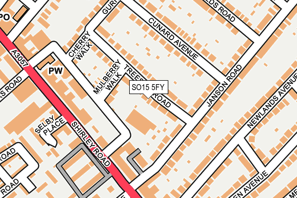 SO15 5FY map - OS OpenMap – Local (Ordnance Survey)