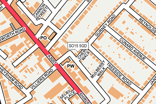 SO15 5GD map - OS OpenMap – Local (Ordnance Survey)