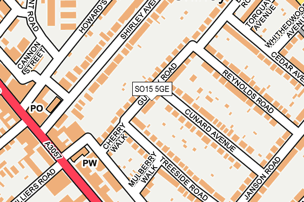 SO15 5GE map - OS OpenMap – Local (Ordnance Survey)