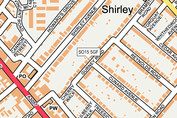 SO15 5GF map - OS OpenMap – Local (Ordnance Survey)