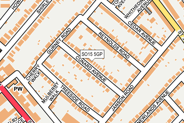 SO15 5GP map - OS OpenMap – Local (Ordnance Survey)
