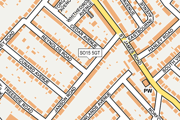 SO15 5GT map - OS OpenMap – Local (Ordnance Survey)