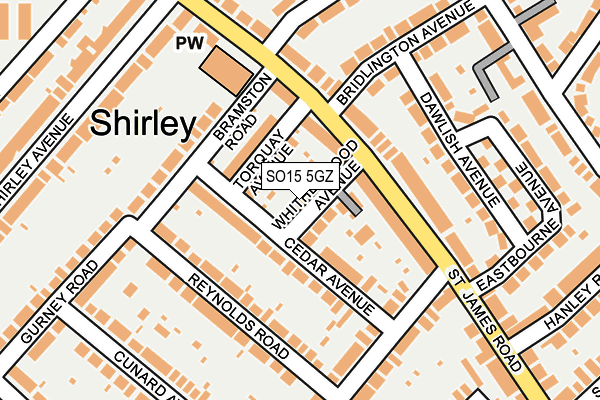 SO15 5GZ map - OS OpenMap – Local (Ordnance Survey)