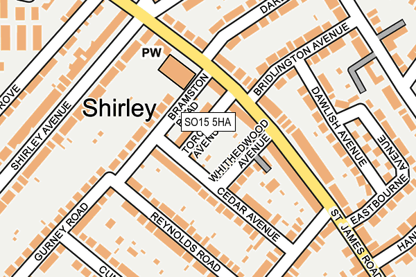 SO15 5HA map - OS OpenMap – Local (Ordnance Survey)