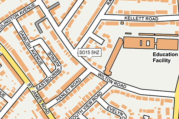 SO15 5HZ map - OS OpenMap – Local (Ordnance Survey)