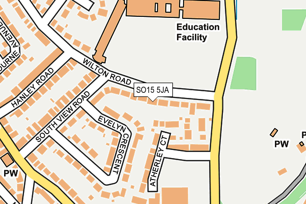 SO15 5JA map - OS OpenMap – Local (Ordnance Survey)