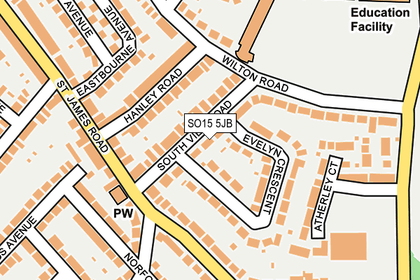 SO15 5JB map - OS OpenMap – Local (Ordnance Survey)