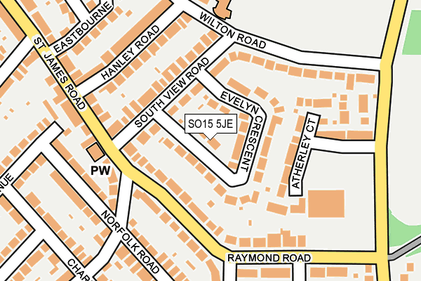 SO15 5JE map - OS OpenMap – Local (Ordnance Survey)