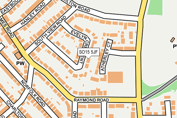 SO15 5JF map - OS OpenMap – Local (Ordnance Survey)