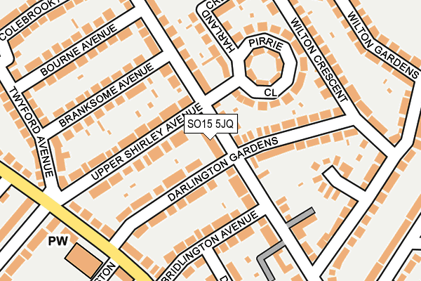 SO15 5JQ map - OS OpenMap – Local (Ordnance Survey)