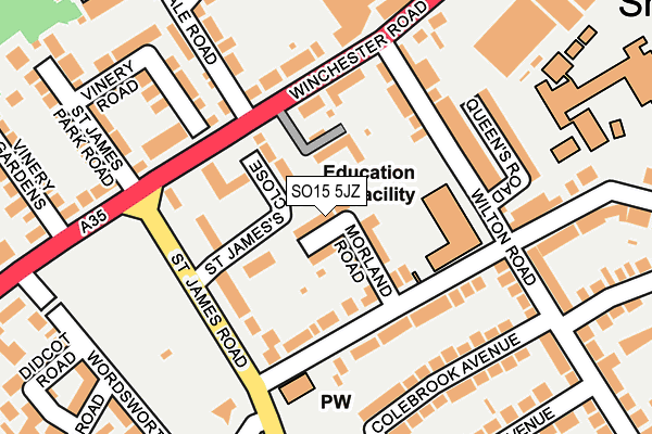 SO15 5JZ map - OS OpenMap – Local (Ordnance Survey)