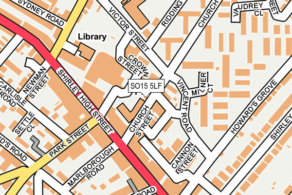 SO15 5LF map - OS OpenMap – Local (Ordnance Survey)