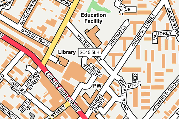 SO15 5LH map - OS OpenMap – Local (Ordnance Survey)