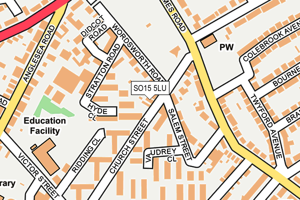 SO15 5LU map - OS OpenMap – Local (Ordnance Survey)