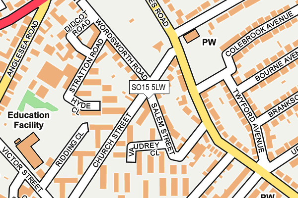 SO15 5LW map - OS OpenMap – Local (Ordnance Survey)
