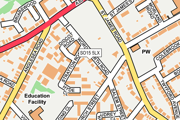 SO15 5LX map - OS OpenMap – Local (Ordnance Survey)