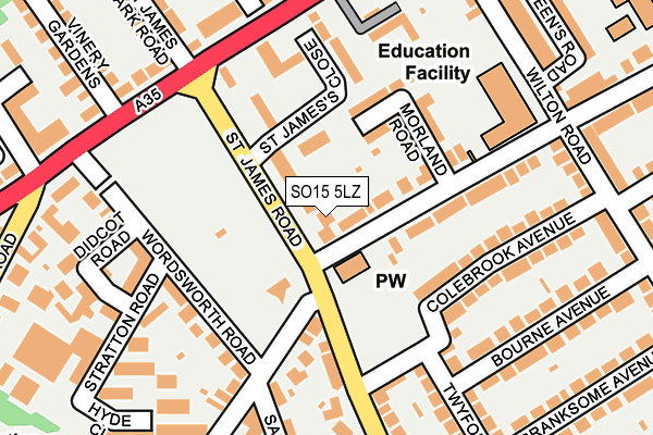 SO15 5LZ map - OS OpenMap – Local (Ordnance Survey)