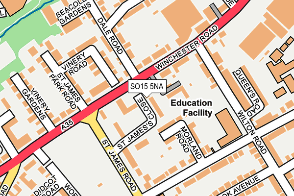 SO15 5NA map - OS OpenMap – Local (Ordnance Survey)