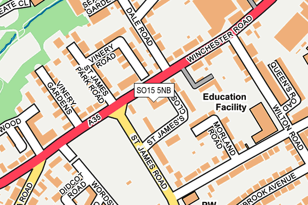 SO15 5NB map - OS OpenMap – Local (Ordnance Survey)