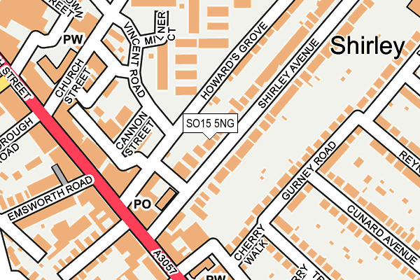 SO15 5NG map - OS OpenMap – Local (Ordnance Survey)