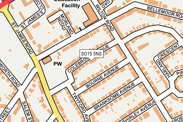 SO15 5NS map - OS OpenMap – Local (Ordnance Survey)