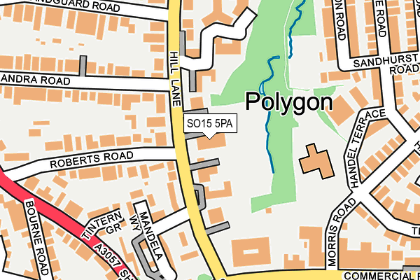 SO15 5PA map - OS OpenMap – Local (Ordnance Survey)