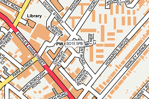 SO15 5PB map - OS OpenMap – Local (Ordnance Survey)