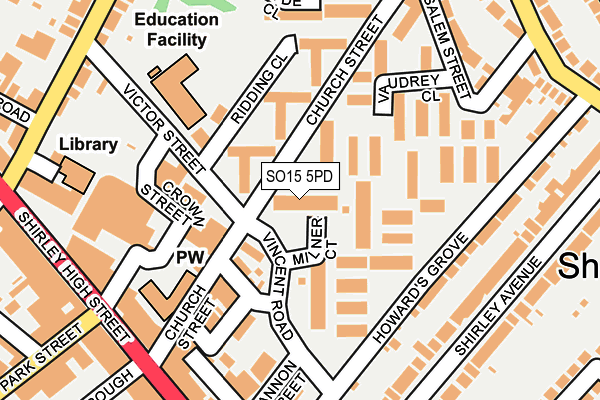 SO15 5PD map - OS OpenMap – Local (Ordnance Survey)