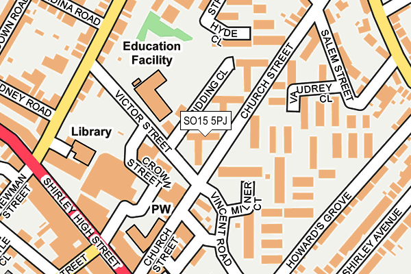 SO15 5PJ map - OS OpenMap – Local (Ordnance Survey)