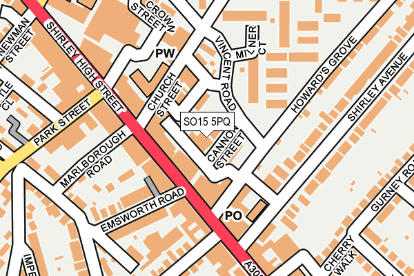 SO15 5PQ map - OS OpenMap – Local (Ordnance Survey)