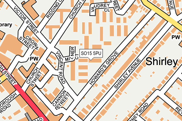 SO15 5PU map - OS OpenMap – Local (Ordnance Survey)