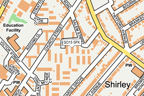 SO15 5PX map - OS OpenMap – Local (Ordnance Survey)