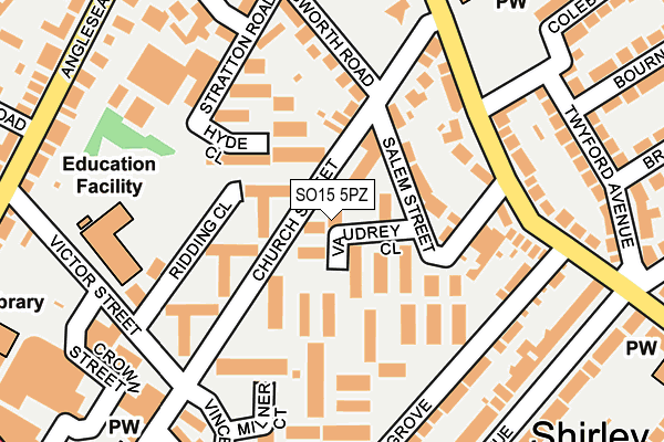 SO15 5PZ map - OS OpenMap – Local (Ordnance Survey)