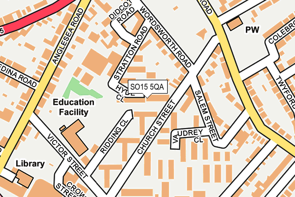 SO15 5QA map - OS OpenMap – Local (Ordnance Survey)