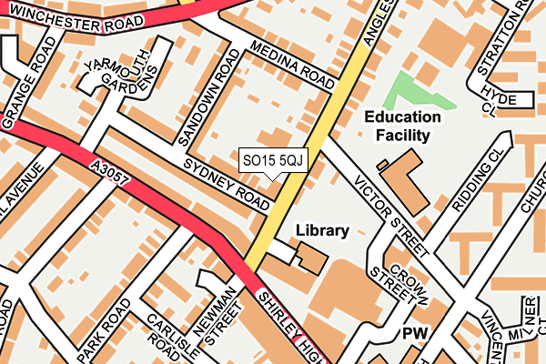 SO15 5QJ map - OS OpenMap – Local (Ordnance Survey)