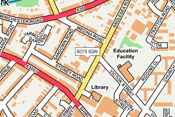 SO15 5QW map - OS OpenMap – Local (Ordnance Survey)